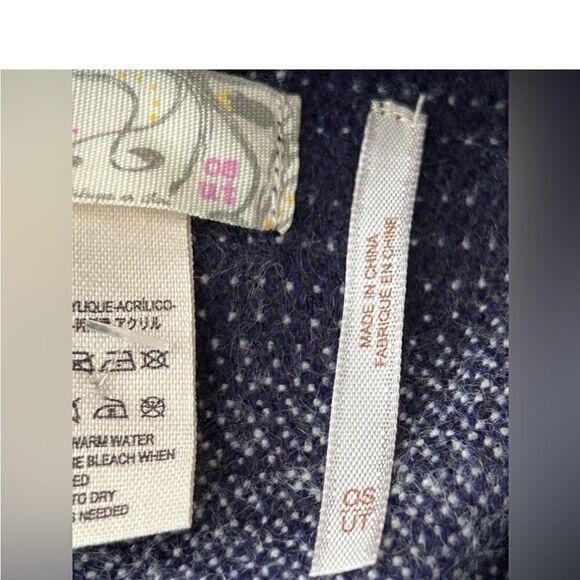 Free People Desert Dream Blue Striped Cowl Neck Poncho One Size. - Picture 8 of 10